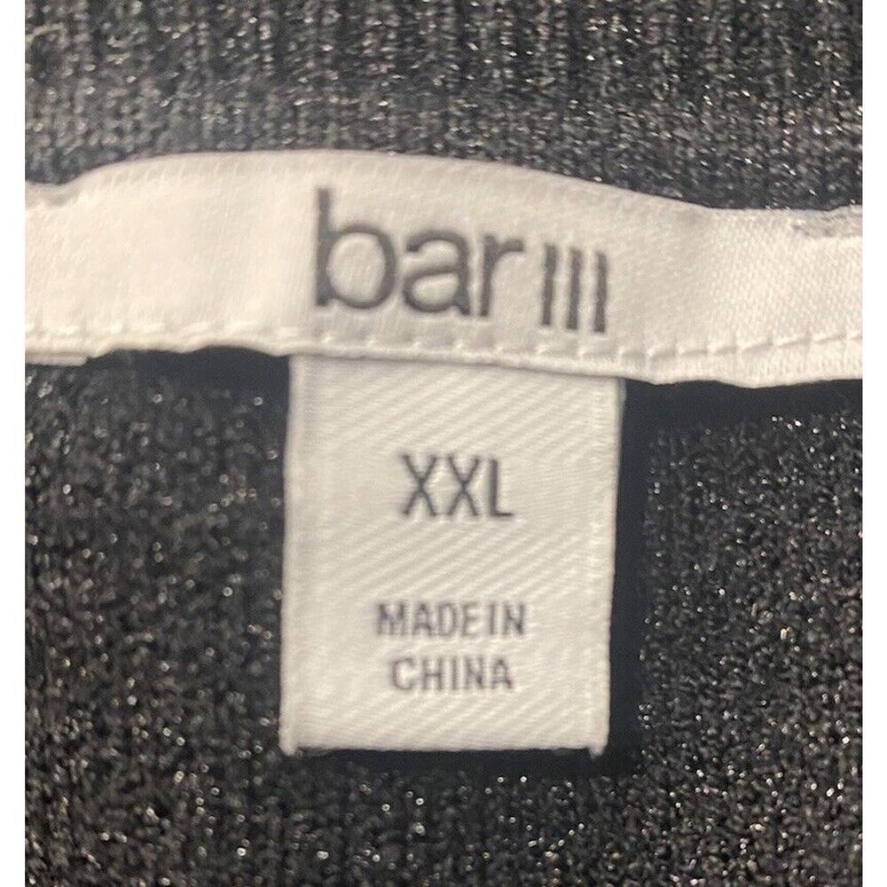 Bar iii Red Buffalo Check Sweater XXL With Fringe Sparkle Fabric NWT - Picture 5 of 5